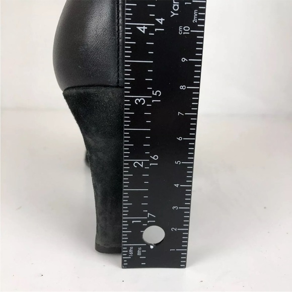 Aerosoles Comfort Button Black Leather Square Toe High Heel Side Zip Boots 8.5 - Picture 13 of 13